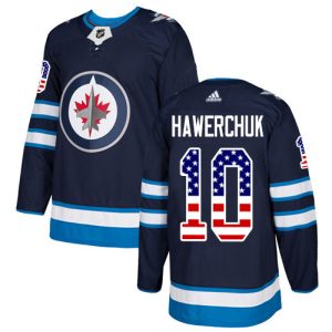 Kinder Winnipeg Jets Eishockey Trikot Dale Hawerchuk #10 Authentic Navy Blau USA Flag Fashion